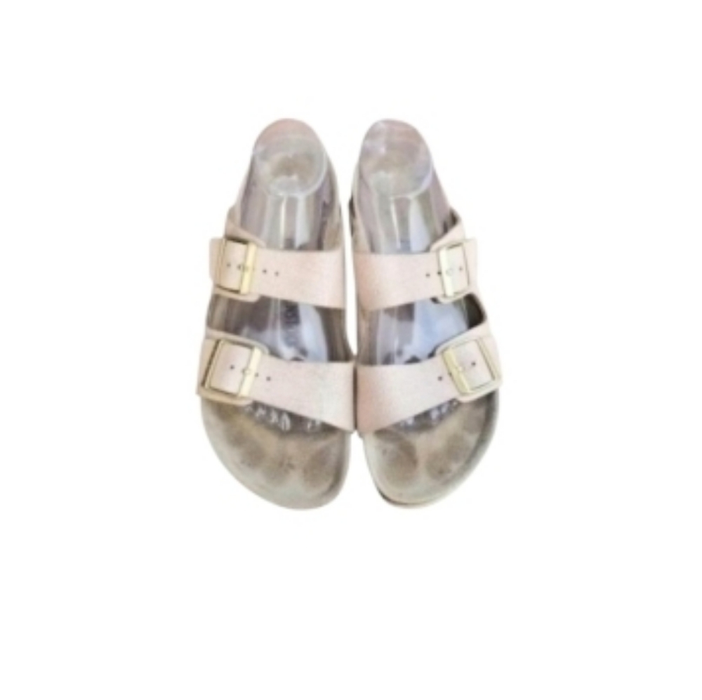 42 Birkenstock Shimmer Distress Rose Pink Slip On Sandal Birks Shoe Women 11